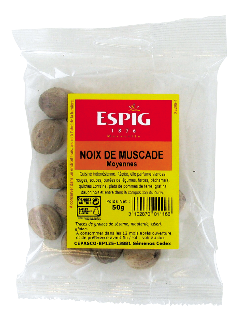 Noix de muscade (肉豆蔻) ESPIG - Épicerie sucrée et salée, Épices,  Assaisonnements - Tang Frères