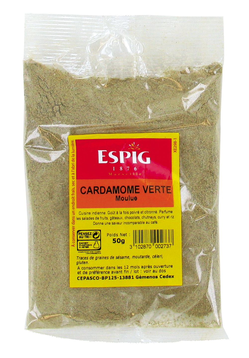 Cardamome verte moulue (小豆蔻粉) ESPIG - Épicerie sucrée et salée, Épices,  Assaisonnements - Tang Frères