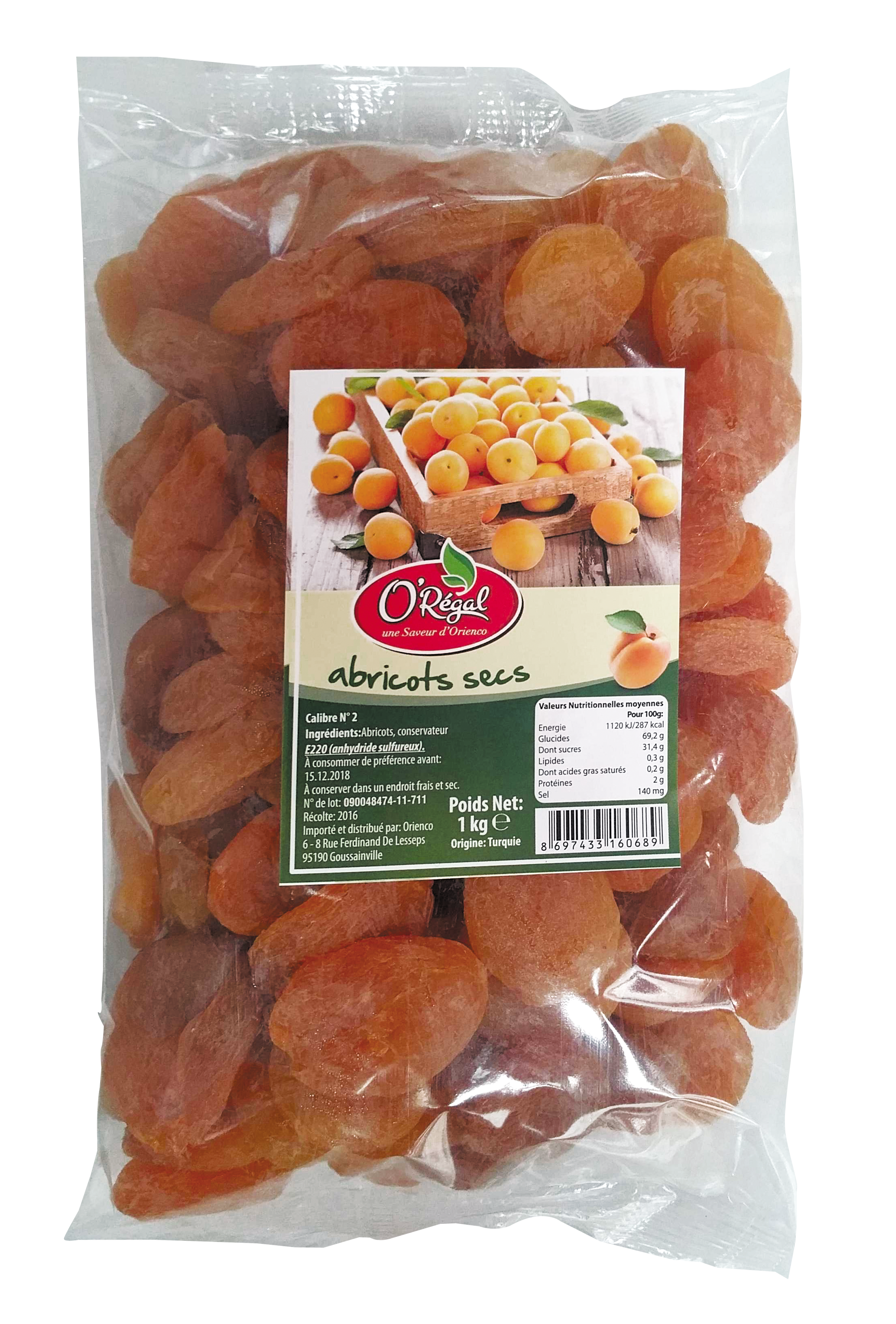 Abricots secs (杏子干) O'REGAL - Épicerie sucrée et salée, Snacks